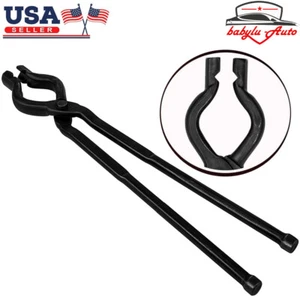 17inch V-Bit Bolt Knife Making Blacksmith Tongs Bladesmith Wolf Jaw Anvil Forge - Picture 1 of 12
