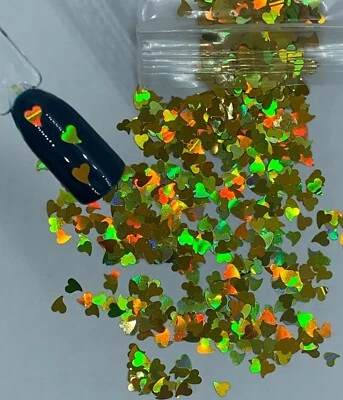 Valentine's Holographic Yellow Heart Nail Glitter | 1 TSP | Nail Art & Acrylic - Image 1 of 4