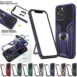 Fr iPhone 14 Pro Max/14 Plus/14 Pro/14 Slim Magnetic Armor Ring Stand Case Cover - Zdjęcie 1 z 61