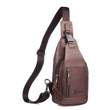 Men's Leather Sling BackpackChest BagMessenger Bag Crossbody Bag