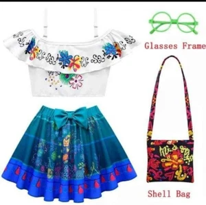 2022 Summer Encanto Swimsuit Top Plus Bow Skirt 2PC Swimwear Outfit Children - Picture 1 of 3