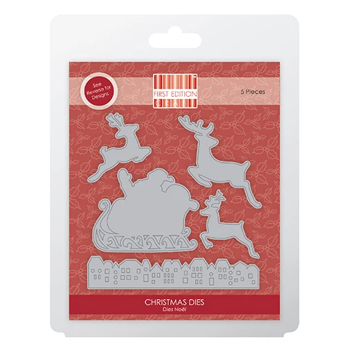 FIRST EDITION CHRISTMAS DIES 5 PIECES ON MAGNETIC SHEET - Image 1 of 1