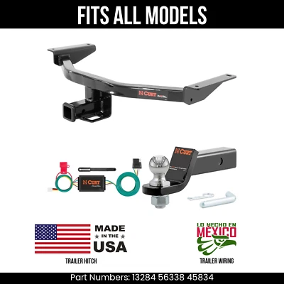 For 16-23 Mazda CX-9 Trailer Hitch 4 Pin Wire 178" Ball Fits All Curt 4K 2" Tow - Image 1 of 4