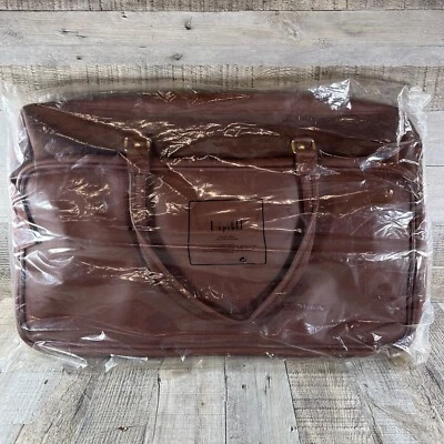 Lagerfeld Vintage 90s Genuine Soft Leather Brown Duffle Bag Double Handles MINT - Image 1 of 4