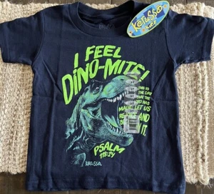 🦖 3T Jungen T-Shirt Dinosaurier Rundhals „I Feel Dino-Mite!“ 🦕 Psalm 118:24 Neu mit Etikett - Bild 1 von 1