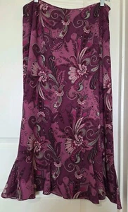 Pendleton Size 12 Purple/Pink Paisley Floral Flowy Women's Skirt Silk/Wool EUC - Picture 1 of 9