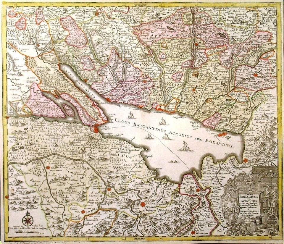BODENSEE / LAKE CONSTANCE. Antique map by  M. Seutter / J.M.Probst ca. 1776 - Image 1 of 1