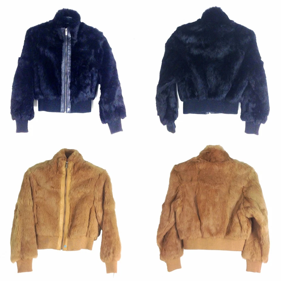 AZZURE RABBIT FUR LADIES AND NUBUCk BOMBER JACKET, 0648RL, Foto 1 de 1