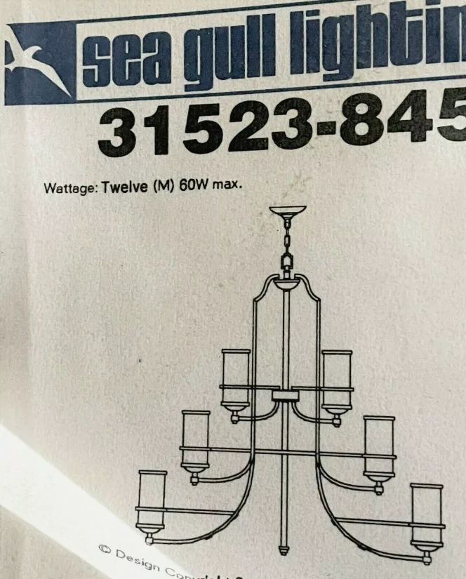 Lámpara de techo Sea Gull 31523-845 Roslyn 12 luces 45 pulgadas bronce flamenco Foto 1 de 1