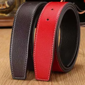 Men's Genuine Leather Belt Strap Without Buckle DIY Waistband Making Band DIY - Picture 1 of 19