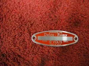 1956-62 Delco Remy Generator Tag - Picture 1 of 1