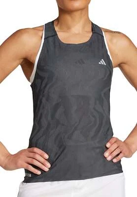 adidas Ultimate HEAT.RDY Engineered Womens Running Vest Grey Run Tank Top Ladies - Image 1 of 4