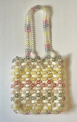 Bolso de Hombro Mod Flower Power Cynthia Rowley Acrílico Lucita Cuentas Floral Foto 1 de 4