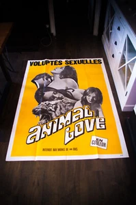 ANIMAL LOVE Adult X-Rated French Grande Vintage Movie Poster Original 1970's - Imagen 1 de 7
