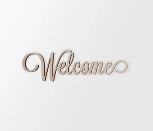 Wall Art Word "Welcome" - Cutout, Home Decor, Unfinished and Available - Picture 1 of 2