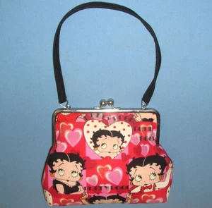 Vintage Betty Boop rot/rosa Canvas Handtasche Handtasche Snap Close 2003 Fleischer SAUBER - Bild 1 von 6