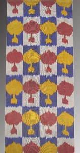 11 Yard HAND MADE UZBEK Natural SILK IKAT ADRAS FABRIC # 7474 - Picture 1 of 4
