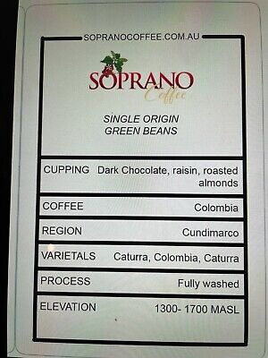 COLOMBIAN Raw Green Coffee Beans From $22.05/kg • 49$