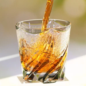 Edo Kiriko Glasses Hand-Carved Hand Blown Whiskey Glasses 12oz Christams Gift - Picture 1 of 8