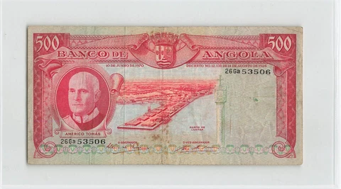 ANGOLA 500 Escudos 1970, P-97, Portuguese Colonial, Circulated. 26Ga 53506.  E4 Cover