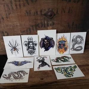 10 Temporary Tattoos - Vintage Early 2000's from Vending Machine - Picture 1 of 12