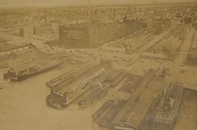 New York City Map Birds Eye View 1914 Francis Leggett West Village Meatpacking - Image 1 of 4