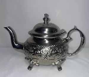 Moroccan INOX ALAOUL Stainless Steel Teapot 6 1/2 Inches High - Picture 1 of 12