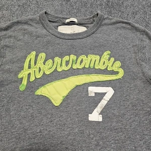 VTG Abercrombie Fitch Varsity Patch Gray Muscle T Shirt Mens XL Y2K Preppy Beach - Picture 1 of 7