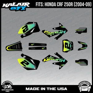 Graphics Kit for Honda CRF250R CRF 250R (2004-2009) Flight - LIME - Picture 1 of 4