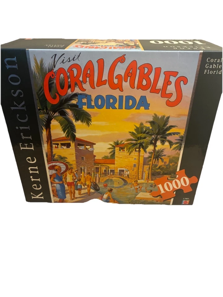 Rompecabezas Coral Gables Kerne Erickson 1000 piezas retro Mattel Florida Foto 1 de 4