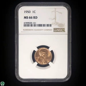 1950 Lincoln Wheat Cent NGC MS 66 RD RED - Picture 1 of 4