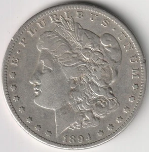 BETTER DATE 1894-S MORGAN SILVER DOLLAR VF-XF - Picture 1 of 2