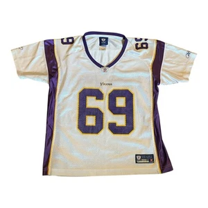 VTG Reebok on Field Womens Large Jared Allen Minnesota Vikings Jersey White #69 - Picture 1 of 8