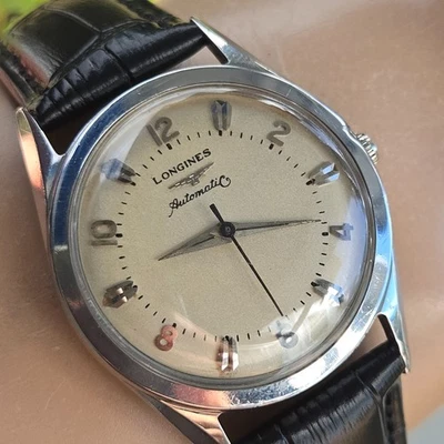 Vintage Longines relógio automático masculino Cal.19AS 17Jewels Swiss 1956 - Imagem 1 de 4