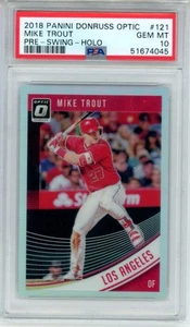 2018 Panini Donruss Optic Mike Trout Pre Swing Holo #121 PSA 10 - Picture 1 of 2