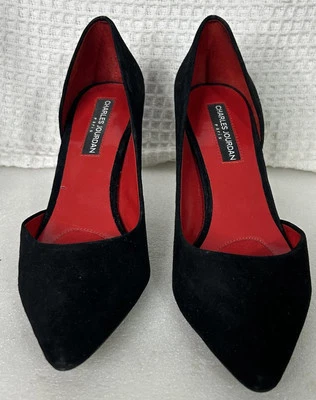 Zapatos de salón Charles Jourdan Paris para mujer de gamuza negros 7,5 M Foto 1 de 4