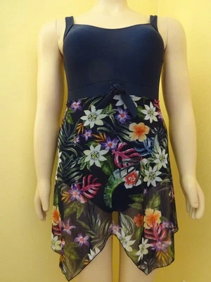 Badekleid Badeanzug Schwimmkleid Sheego 42 F marine-bunt floral NEU! - Bild 1 von 4