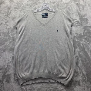 Polo Ralph Lauren Sweater Vest Mens 3XB Big Tall Gray Pima Cotton V Neck Pony - Picture 1 of 8