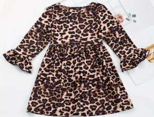 Boho leopard print western dress! new! 5-6 years sister sizes too! - Picture 1 of 1