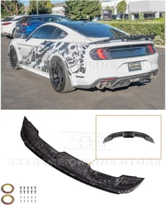 For 15-23 Ford Mustang | GT500 Forged Carbon Fiber Rear Wing Wickerbill Spoiler - Picture 1 of 24