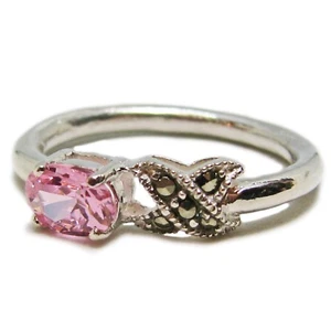 Reclaimed Treasures -- Größe 9 1/2 Sterlingsilber Rosa CZ Ring von SoniaMcD - Bild 1 von 9