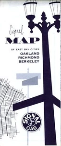 1956 Signal Road Map: East Bay Cities Oakland Richmond Berkeley NOS - Picture 1 of 1