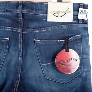 NWT JACOB COHEN J622 ICE Cotton Dark Blue US:34 EU:50 Tailored Fit Jeans Denim - Picture 1 of 7