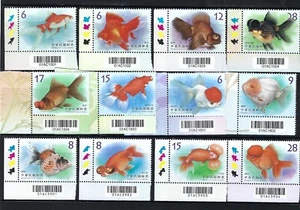Estampillas de cuello de código de barras chino Taiwán 2019 2020 2021 de peces dorados x 3 - Imagen 1 de 1