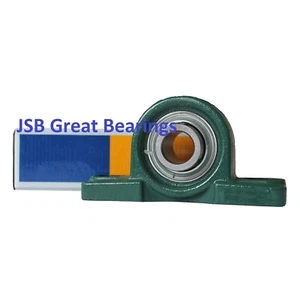 Paquete de 2 cojinetes de bloque de almohada UCP204 20 mm de diámetro base sólida doble sello 2 pernos - Imagen 1 de 6
