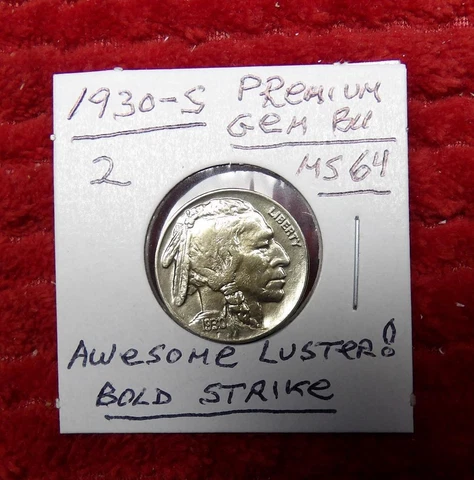 1930-S Buffalo Nickel, LUSTROUS Beautiful(PREMIUM GEM BRILLIANT UNCIRCULATED) #2 Cover