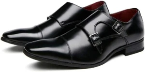 Zapatos de negocios de techo bajo oficina trabajo cinturón hebilla vestidos de boda zapatos clase - Imagen 1 de 6