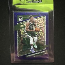 2021 giannis antetokounmpo 65/95 Panini Donruss Optic Purple Fast Break Prizm #3
