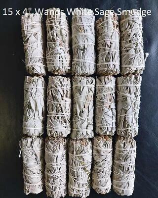 White Sage Cali Smudge Stick Wands 15 x 4" Bundle Bulk Free Post Ethical Harvest - image 1 of 4