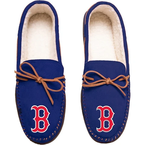 Boston Red Sox MLB Team Color Men's Moccasin Slippers Cover